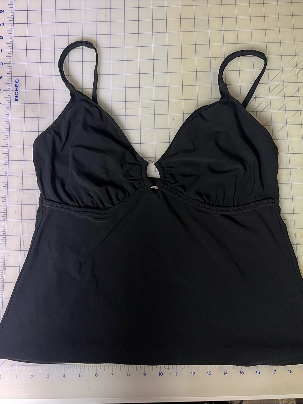 Women’s Black Spaghetti Strap Tankini Top